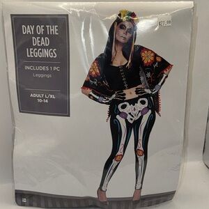 Day of the Dead Leggings Costume - Black and White